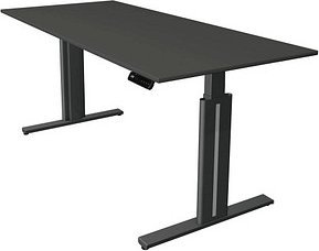 Thumbnail - Kerkmann Move 3 elegant elektrisch höhenverstellbarer Schreibtisch anthrazit rechteckig, T-Fuß-Gestell grau 180,0 x 80,0...