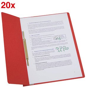 Ösenhefter Karton rot DIN A4, halber Deckel, 20 St.