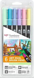 Tombow ABT Dual Brush-Pens farbsortiert, 6 St.