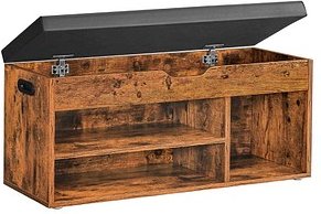 VASAGLE Schuhbank LHS130B01 vintagebraun, schwarz Holz 100,0 cm