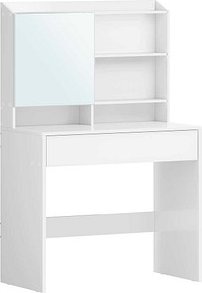 VASAGLE Schminktisch rechteckig Spanplatte weiß 70,0 x 40,0 x 136,0 cm, 1 St.