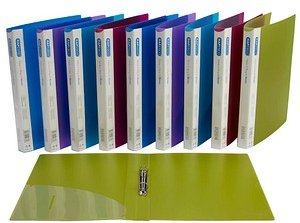 RAPESCO® Ringbücher 2-Ringe grün, blau, pink, violett, hellblau 2,6 cm DIN A4, 10 St.