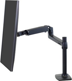 ergotron Monitor-Halterung LX mit hoher Säule 45-537-224 schwarz für 1 Monitor, Tischklemme, Tischbohrung