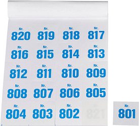 WOLF & APPENZELLER Klebenummern Zahlen, blau 20,0 x 24,0 mm, 100 Etiketten