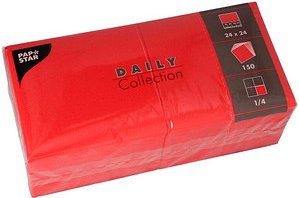 Thumbnail - PAPSTAR Servietten Daily Collection rot 2-lagig 24,0 x 24,0 cm, 150 St.