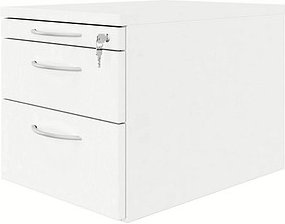 fm Rollcontainer weiß 3 Auszüge 43,4 x 60,0 x 40,0 cm