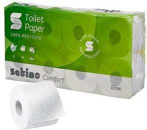 Satino Toilettenpapier comfort 3-lagig Recyclingpapier, 8 Rollen