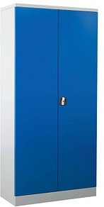 Gürkan Putzmittelschrank 111273 lichtgrau, enzianblau 80,0 x 38,0 x 180,0 cm, aufgebaut
