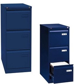 BISLEY LIGHT Hängeregistraturschrank oxfordblau 3 Schubladen 41,3 x 62,2 x 101,6 cm