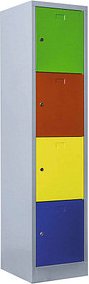 ClassiX Schließfachschrank lichtgrau, bunt X-523412, 4 Schließfächer 41,5 x 50,0 x 180,0 cm