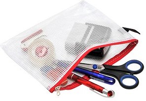 FolderSys Reißverschlussbeutel transparent/rot 0,15 mm, 1 St.