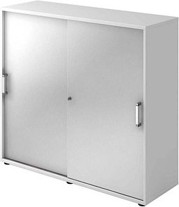 HAMMERBACHER Schiebetürenschrank 1753S, V1753S/W/S/CE silber, weiß 2 Fachböden 120,0 x 40,0 x 110,0 cm