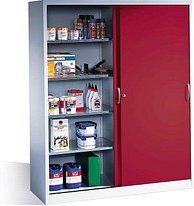 CP Metallschrank 2159-00 S10098 lichtgrau, rubinrot 160,0 x 50,0 x 195,0 cm, aufgebaut, 1 St.