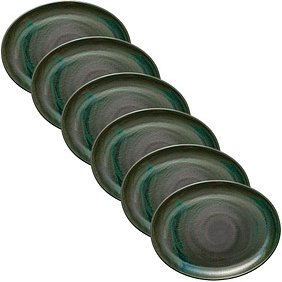 6 HEART & SOUL Servierplatten Perfect Match Avocado grün 36,0 x 28,0 cm