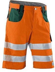 Thumbnail - KÜBLER® unisex Warnschutzhose kurz REFLECTIQ orange, moosgrün Größe 52