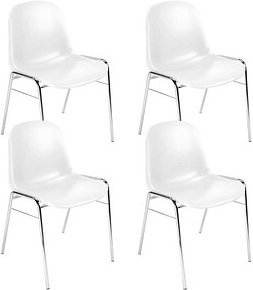 4 Nowy Styl Schalenstühle Beta weiß Kunststoff