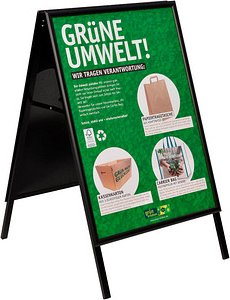 Thumbnail - update displays Kundenstopper schwarz DIN A1 2 Fächer 62,4 x 80,0 x 100,5 cm, 1 St.