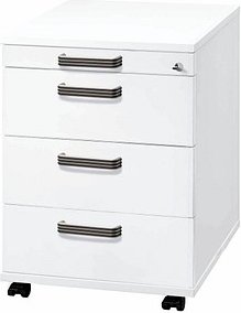 HAMMERBACHER Haziender Rollcontainer weiß 4 Auszüge 42,8 x 58,0 x 59,0 cm