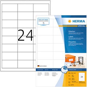 1.920 HERMA Etiketten weiß 66,0 x 33,8 mm