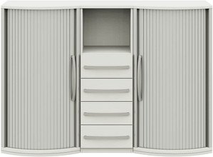 Thumbnail - röhr Sideboard Techno, 019-507-9010-90-B1 weiß, silber 162,7 x 43,0 - 53,0 x 111,7 cm