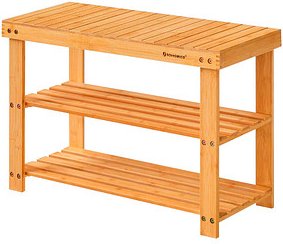 SONGMICS Schuhbank LBS04N natur Holz 70,1 cm