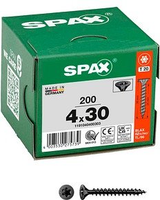 SPAX® Universalschrauben T20 Senkkopf BLAX 1191040400303 4 mm x 30 mm, 200 St.