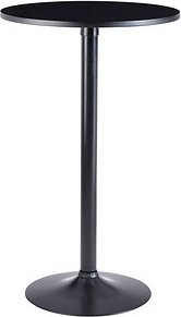 WOHNLING Stehtisch rund MDF-Platte schwarz 60,0 x 60,0 x 100,0 cm, 1 St.