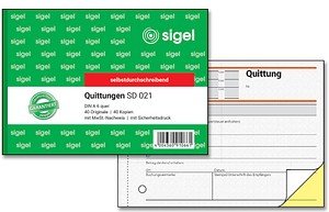 Thumbnail - SIGEL Quittung, MwSt. separat ausgewiesen Formularbuch SD021, 1 St.