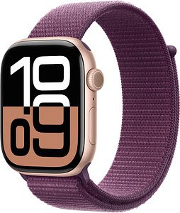 Apple Watch Series 10 46 mm Aluminium (GPS+Cellular) Sport Loop pflaume, roségold