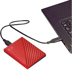 Western Digital My Passport 2 TB externe HDD-Festplatte rot, schwarz