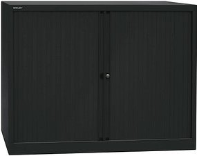 BISLEY Rollladenschrank schwarz 2 Fachböden 120,0 x 43,0 x 103,0 cm