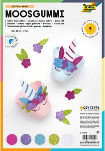 folia Moosgummi Glitter Magic mehrfarbig 5 Bogen