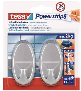 Thumbnail - tesa Powerstrips Oval Large Klebehaken für max. 2,0 kg, 2,3 x 6,9 cm, 2 St.