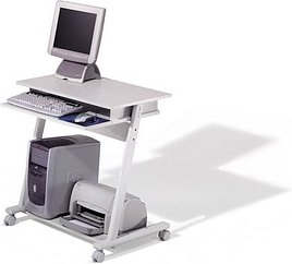 rocada ZETA PC-Tisch mit Rollen lichtgrau 80,0 x 50,0 x 79,0 cm