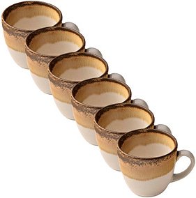 6 HEART & SOUL Espressotassen Perfect Match Cumin hellbraun 0,08 l