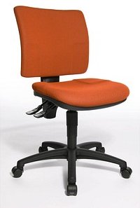 Thumbnail - Topstar Bürostuhl U50, 8070 BC4 Stoff orange, Gestell schwarz