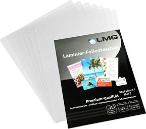 LMG Laminierfolien matt für A3 125 micron selbstklebender Rücken, 25 St.