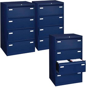 AKTION: BISLEY LIGHT Hängeregistraturschränke oxfordblau 4 Schubladen 80,0 x 62,2 x 132,1 cm, 3 St.