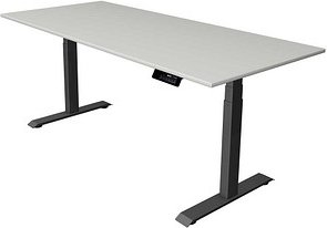 Kerkmann Move 1 stable elektrisch höhenverstellbarer Schreibtisch lichtgrau rechteckig, T-Fuß-Gestell grau 180,0 x 80,0 ...