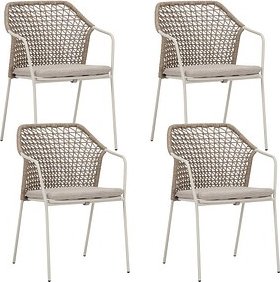 BEST Gartenstühle mit Armlehnen Burano sand, Metall, 4 St.