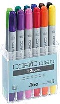 COPIC® Ciao Layoutmarker-Set farbsortiert 1,0 + 6,0 mm, 12 St.