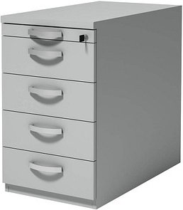 röhr Techno Standcontainer hellgrau 5 Auszüge 43,0 x 80,0 x 72,0 - 78,0 cm