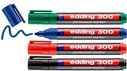 edding 300 Permanentmarker farbsortiert 1,5 - 3,0 mm, 4 St.