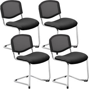 4 Nowy Styl Besucherstuhl Iso Ergo Mesh anthrazit, schwarz Stoff