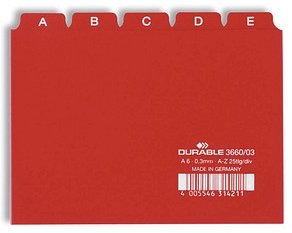DURABLE Karteikartenregister A-Z rot