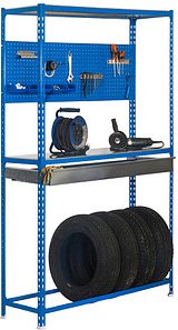Thumbnail - Simonrack Werkbank KIT SIMONRACING BOX PLUS 3/400 blau, verzinkt 1 Schublade 100,0 x 40,0 x 200,0 cm