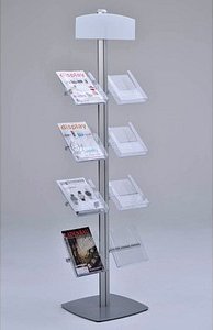 Thumbnail - update displays Prospektständer Free silber DIN A4 8 Fächer 47,0 x 45,0 x 192,0 cm, 1 St.