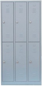 LÜLLMANN Spind lichtgrau 521230, 6 Schließfächer 88,5 x 50,0 x 195,0 cm
