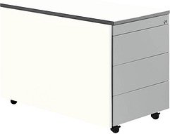 Thumbnail - mauser Rollcontainer weiß 4 Auszüge 41,7 x 80,0 x 57,9 cm