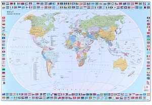VELOFLEX Schreibtischunterlage Weltkarte Kunststoff 60,0 x 40,0 cm, 1 St.
